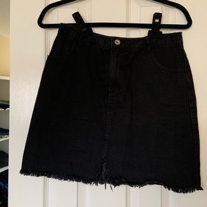 Black Denim Skirt